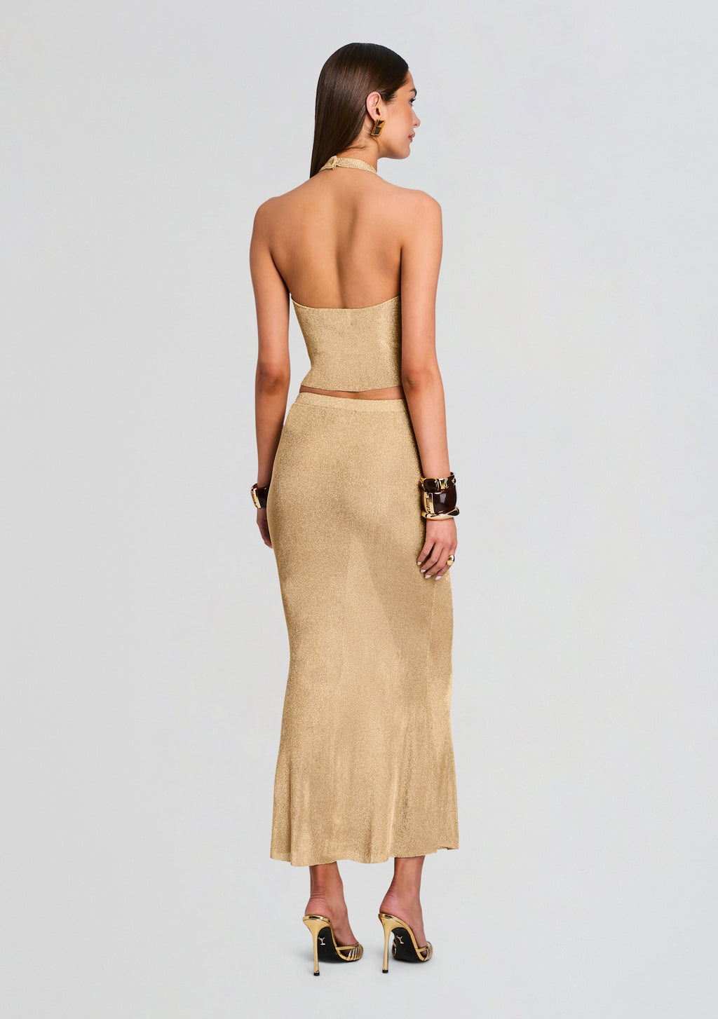 Harmony Metallic Knit Skirt