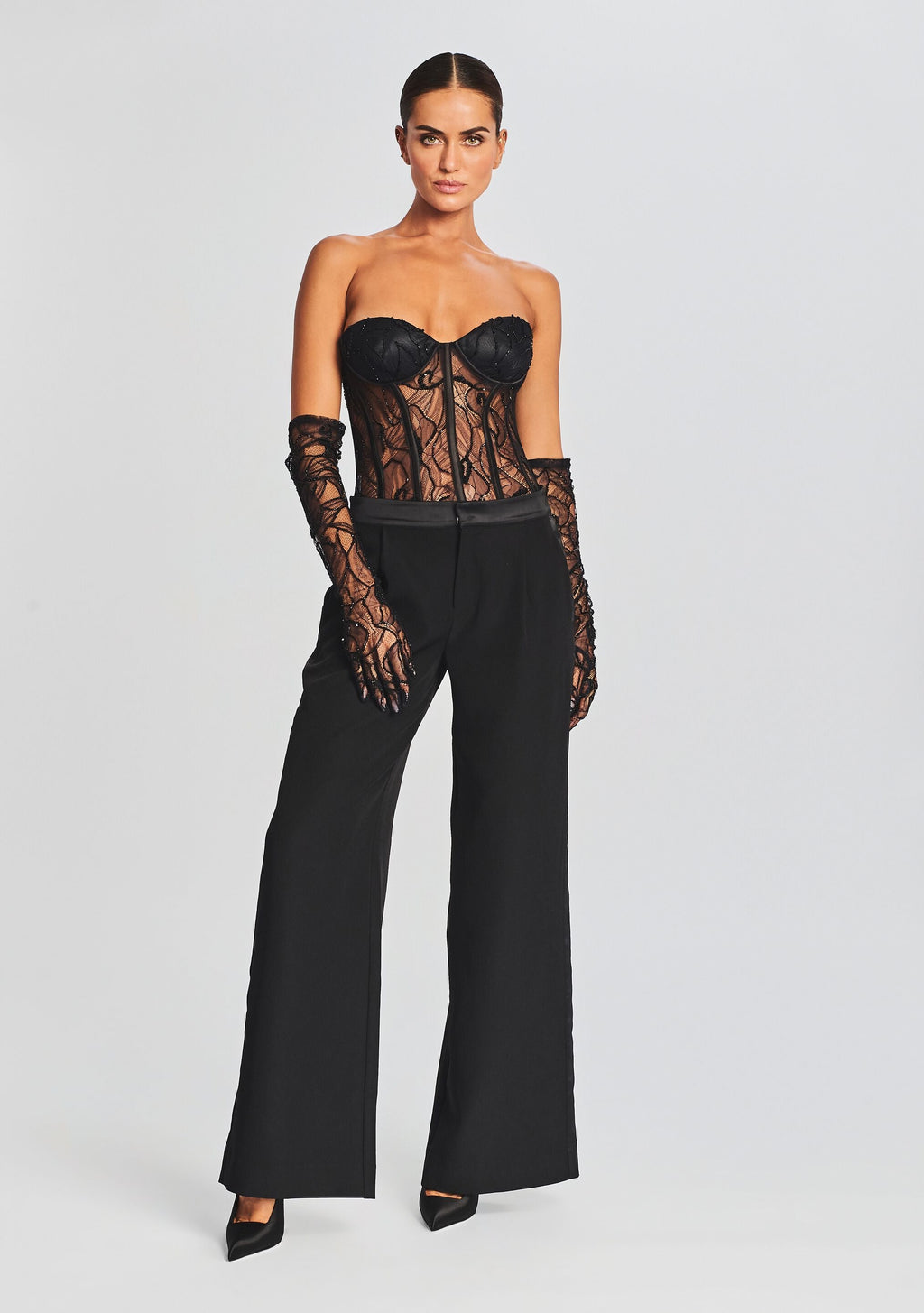Hailey Embellished Lace Top