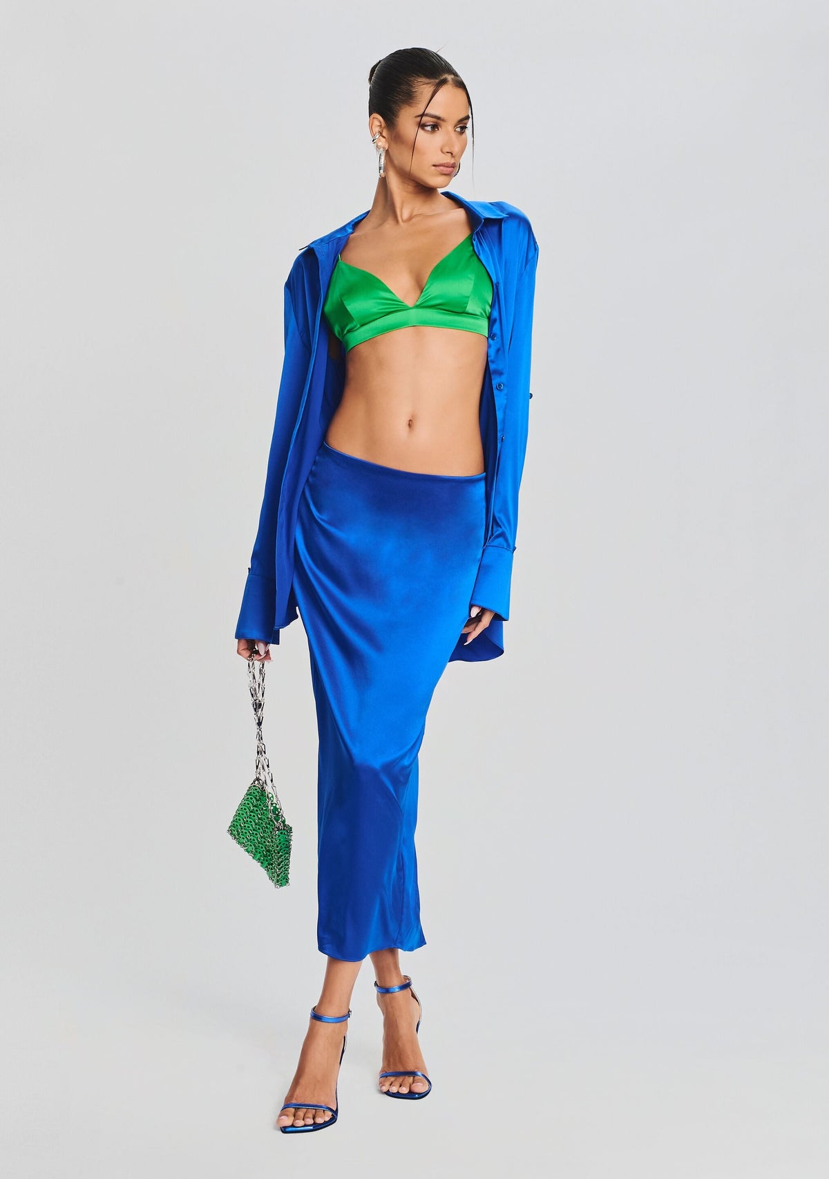 Julian Silk Midi Skirt