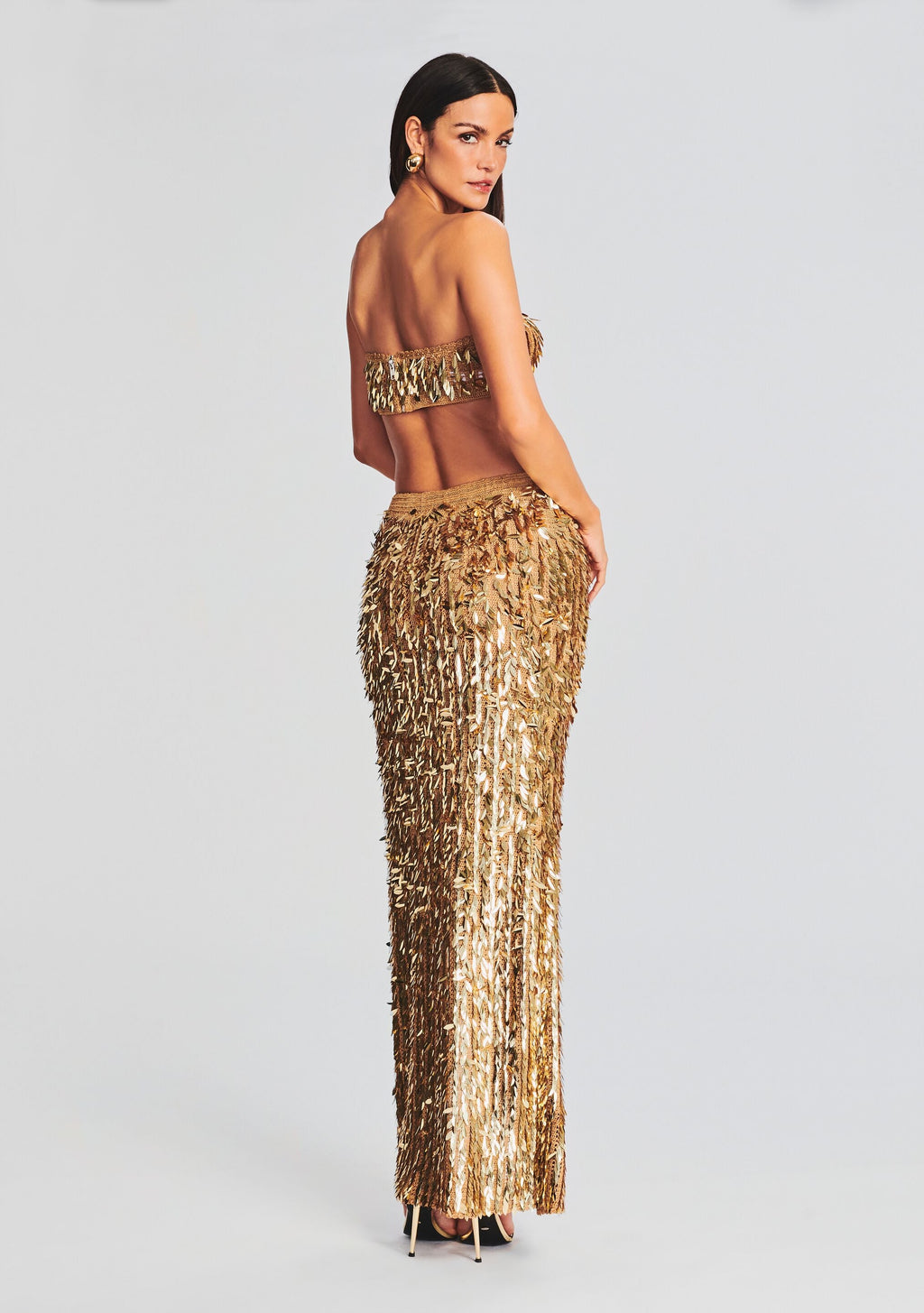 Steffy Feather Sequin Skirt