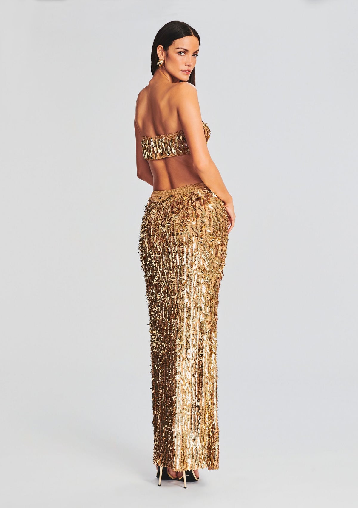 Steffy Feather Sequin Skirt