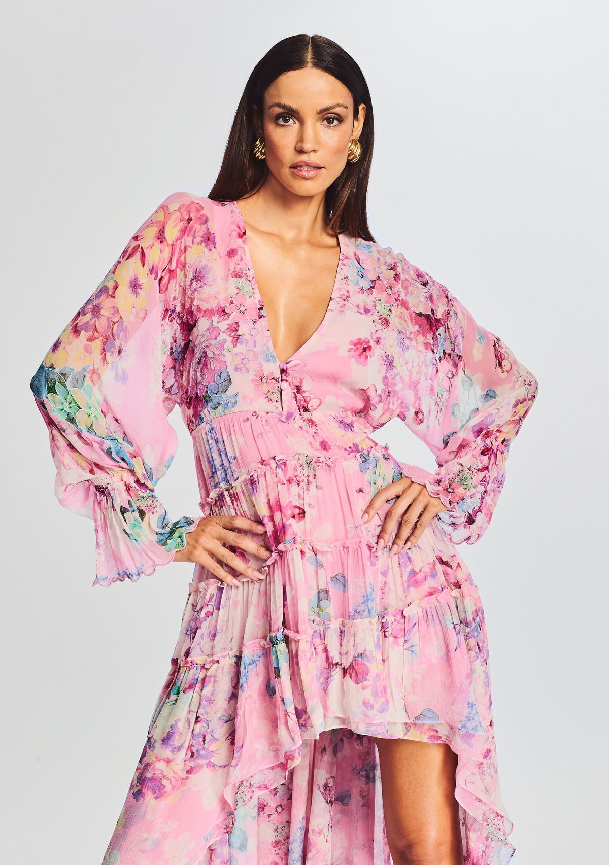 Sage High Low Dress