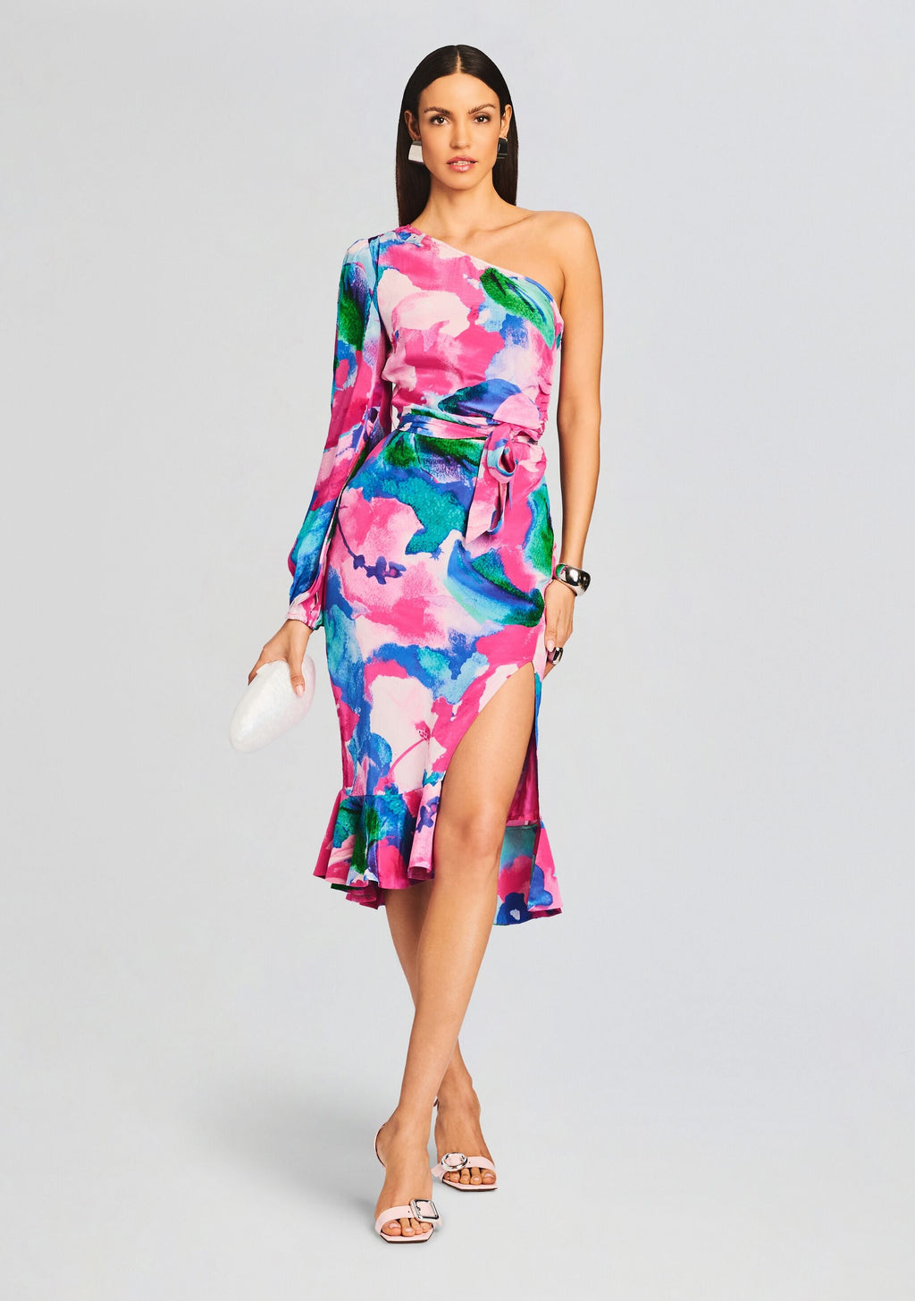 Vesa One Shoulder Midi Dress