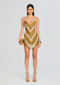 Inessa Feather Sequin Dress