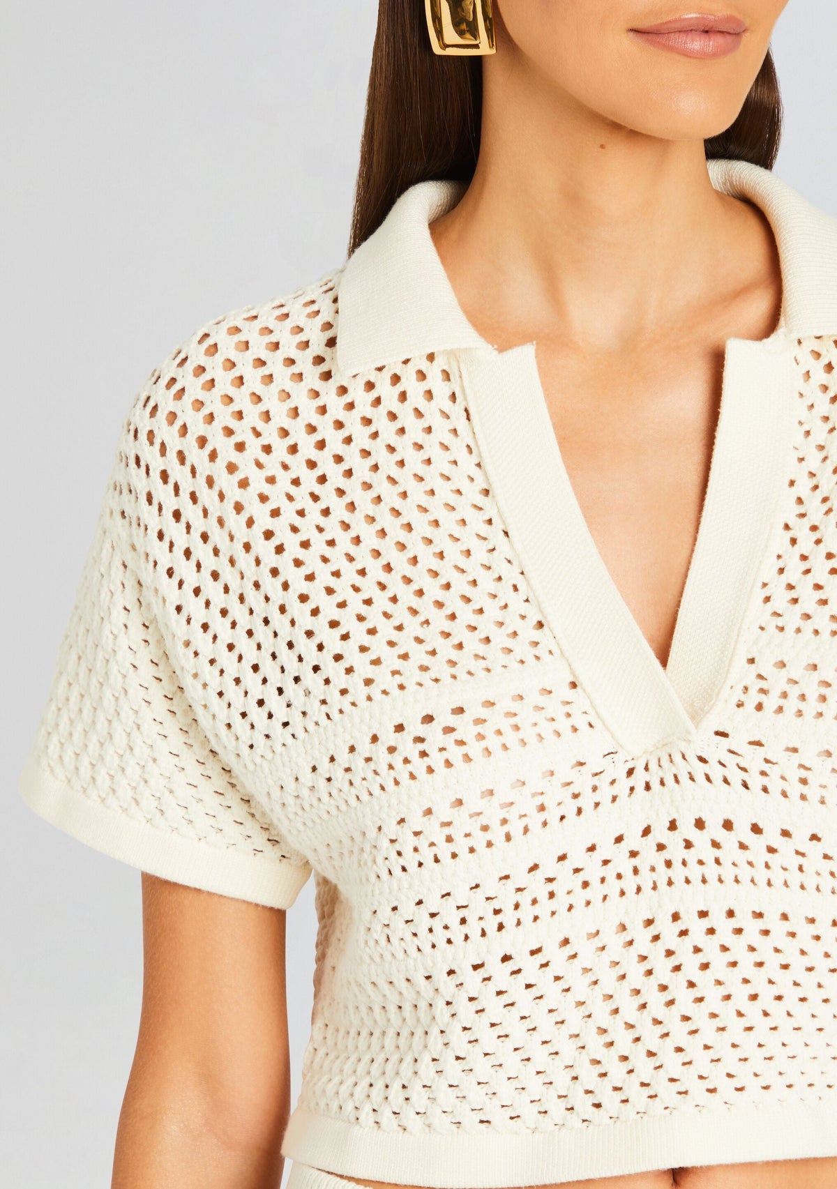 Nani Crochet Crop Polo