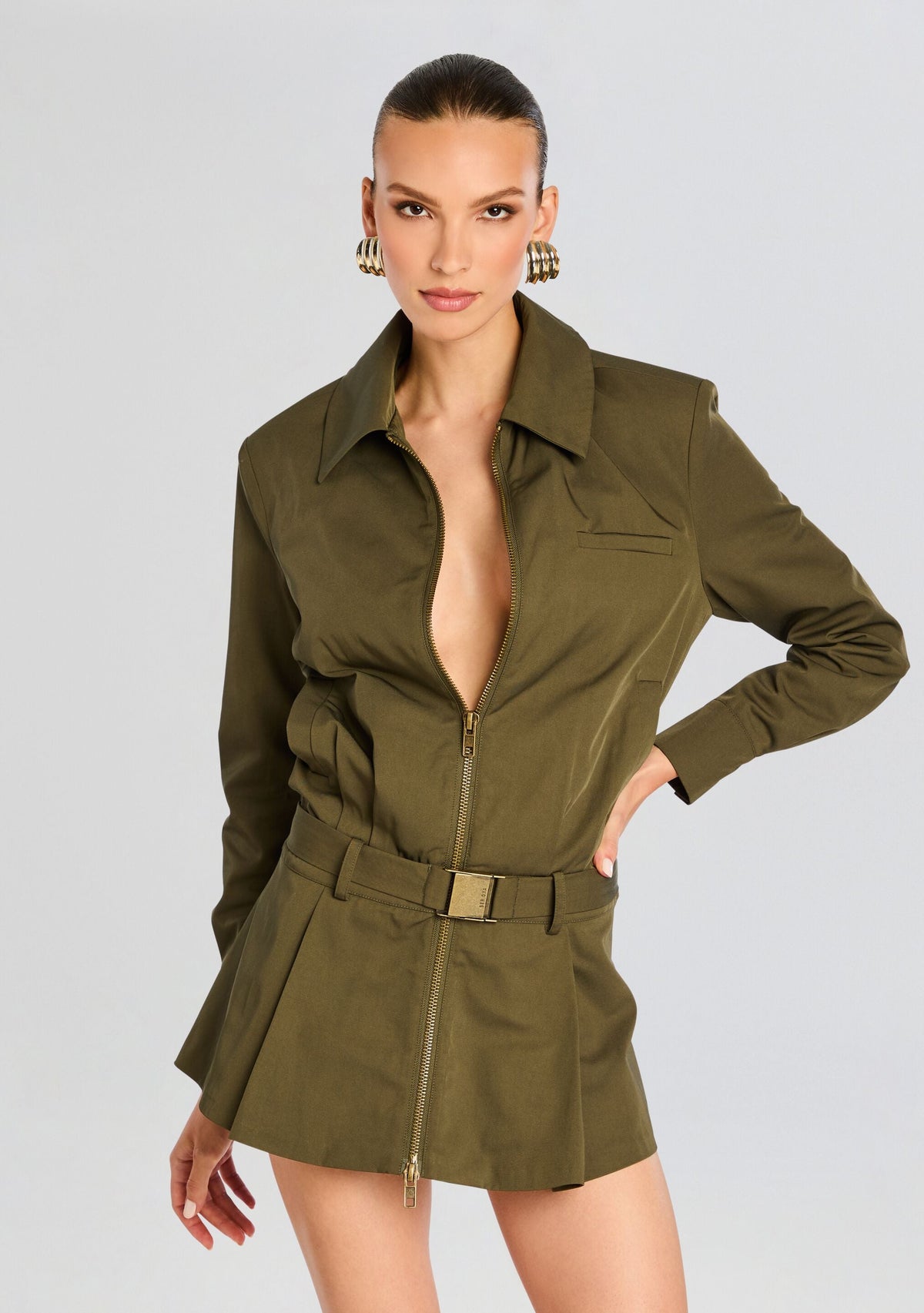 Sanders Twill Bomber Jacket Dress