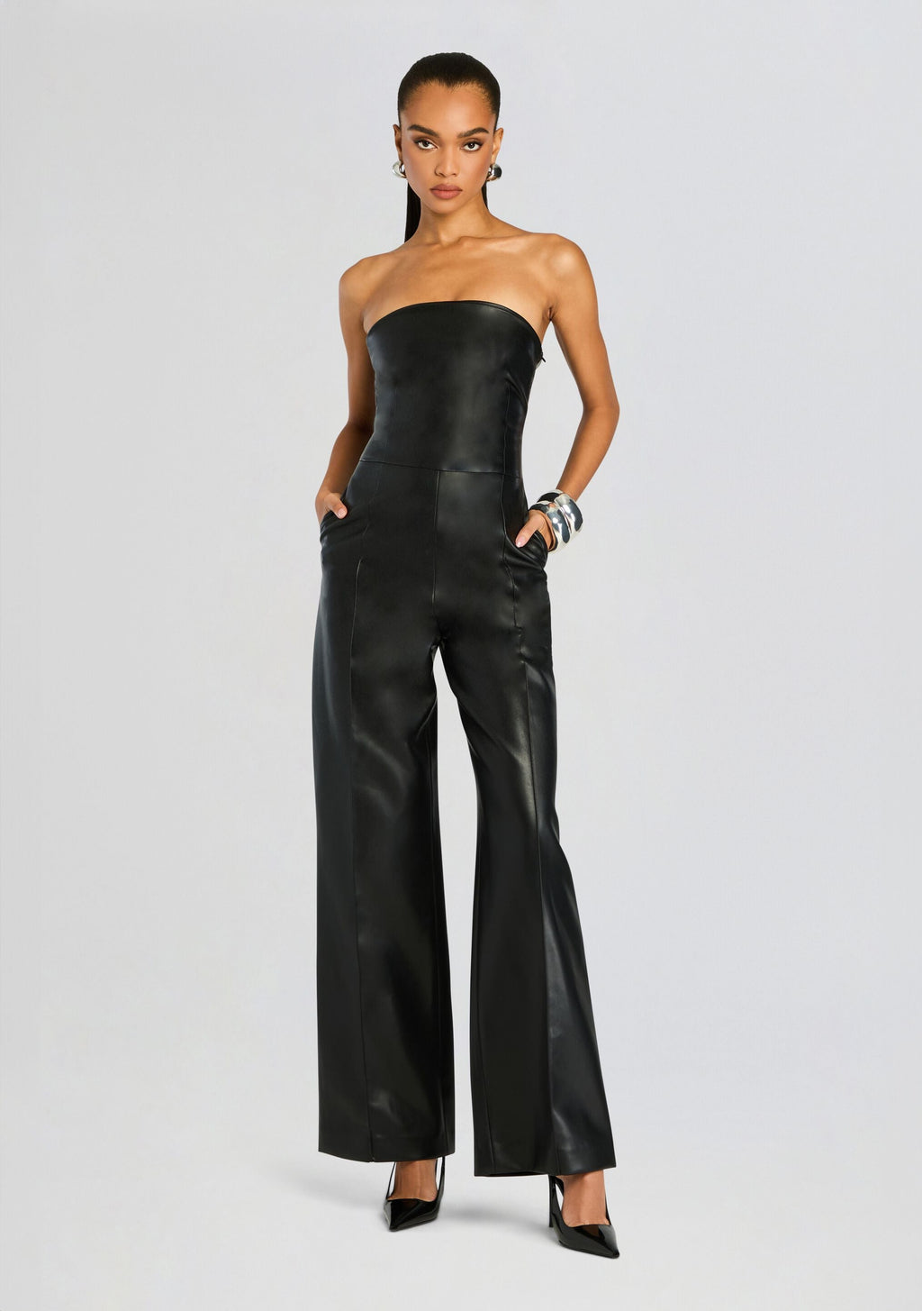 Zoe Vegan Leather Jumpsuit