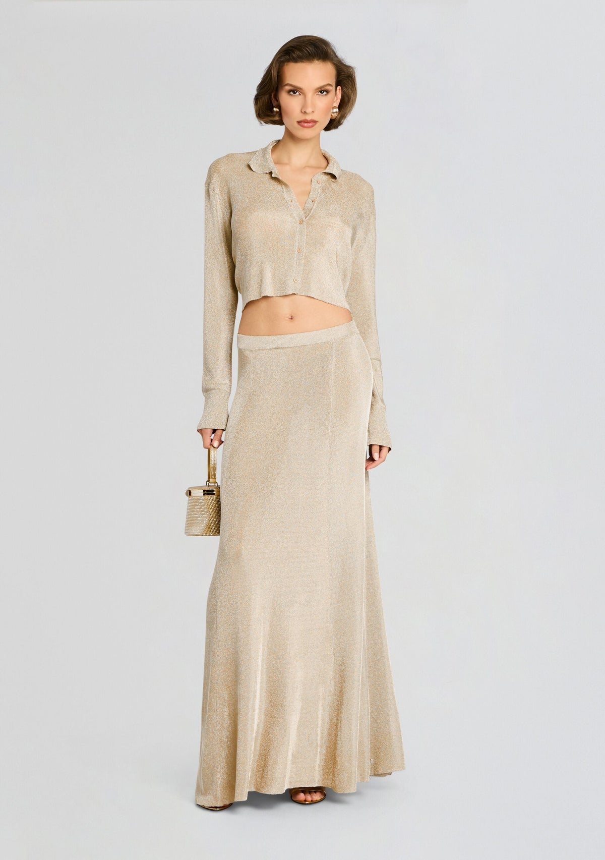 Alice Metallic Knit Maxi Skirt
