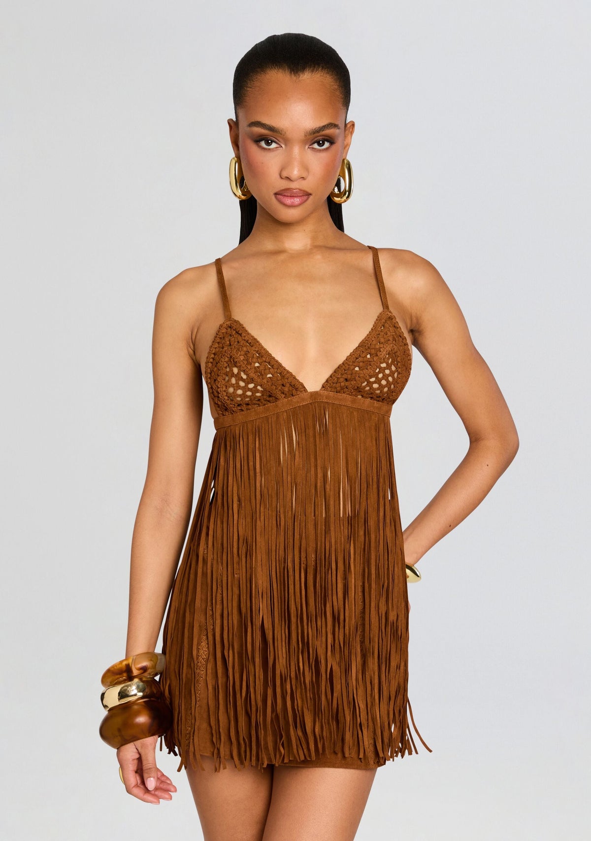 Jacinta Suede Fringe Bra