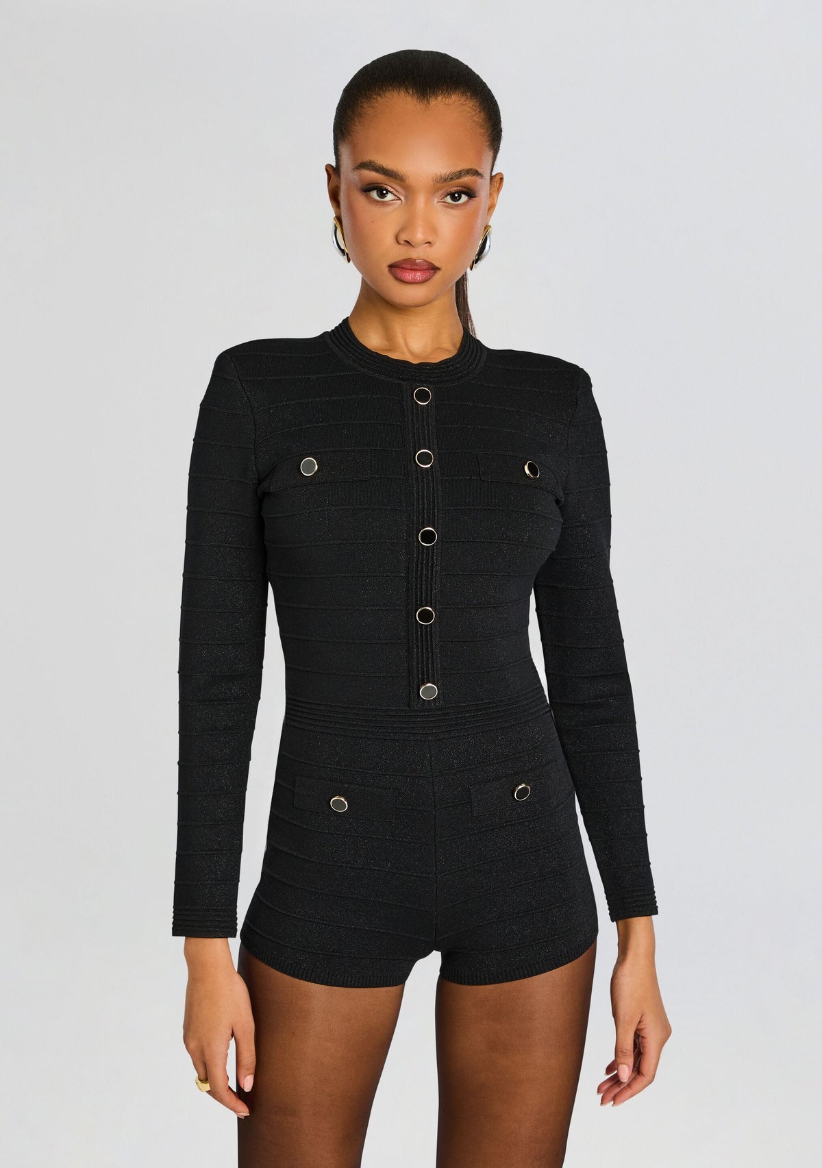 Tesni Metallic Knit Romper