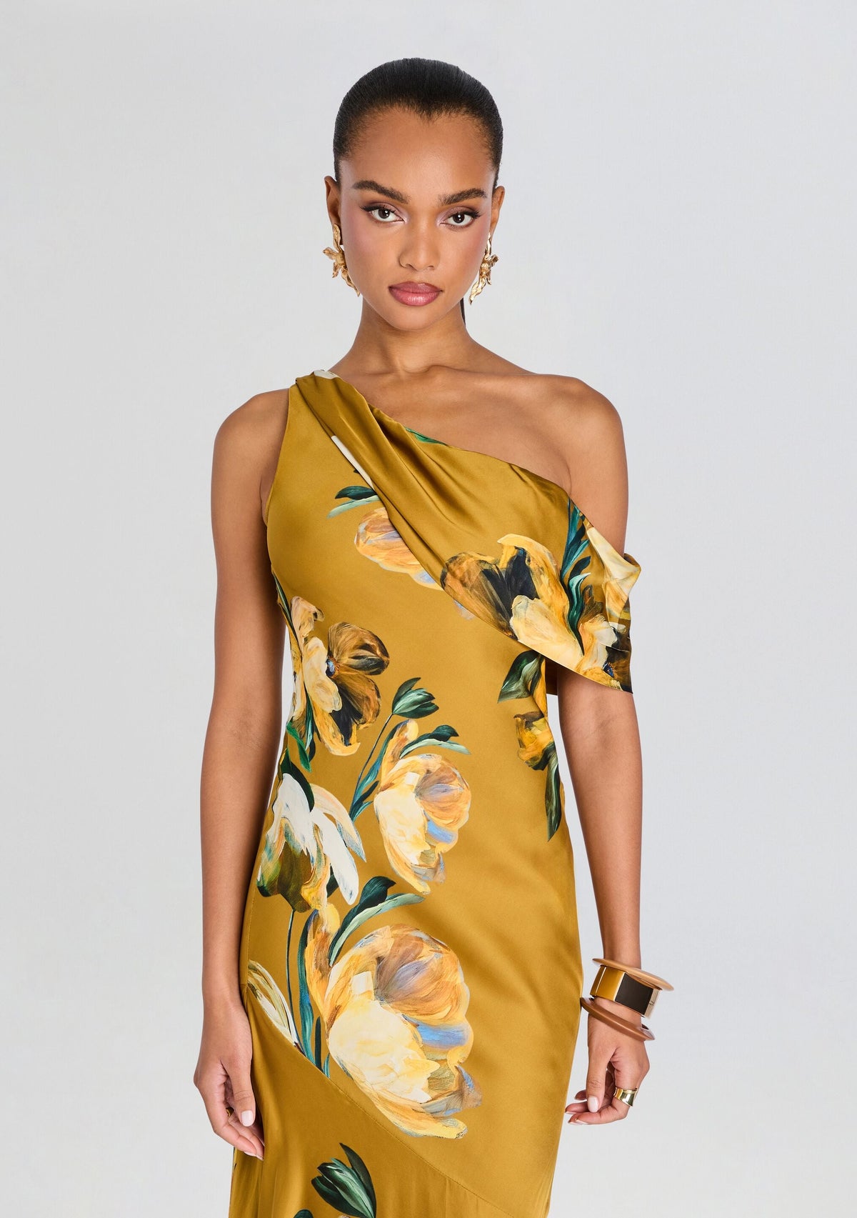 Erica One Shoulder Cowl Maxi Dress
