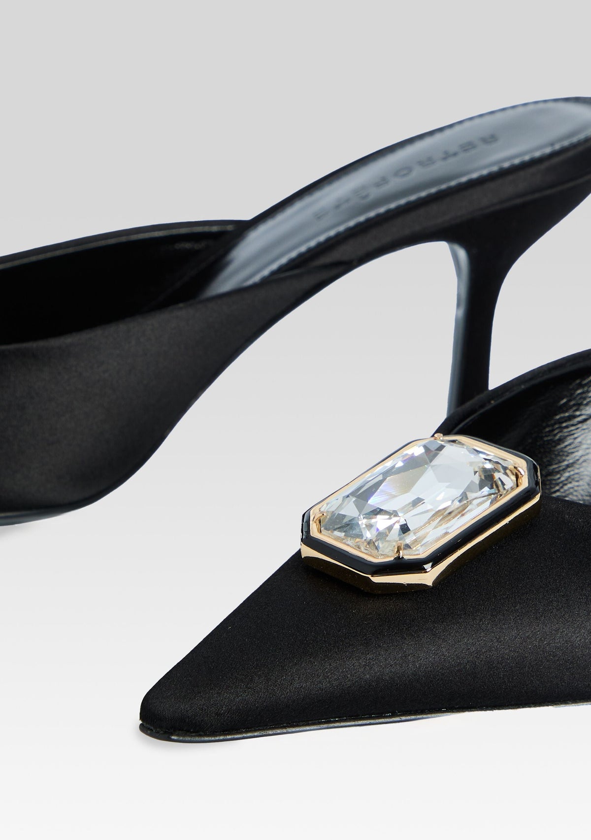 Francesca Satin Kitten Mule