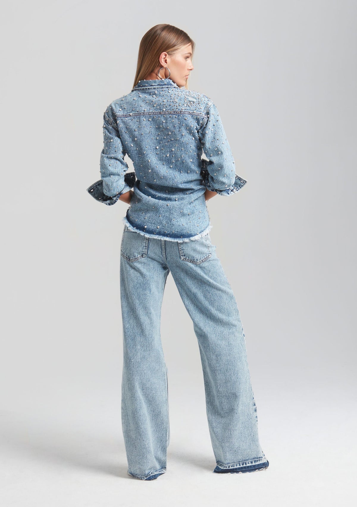 Bronte Wide Leg Crystal Embellished Jean